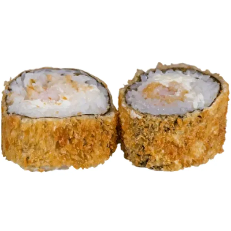 Hot Camarão Tempura Phila 8 Peças - Rolo de sushi, panado e frito com camarão tempura e queijo creme