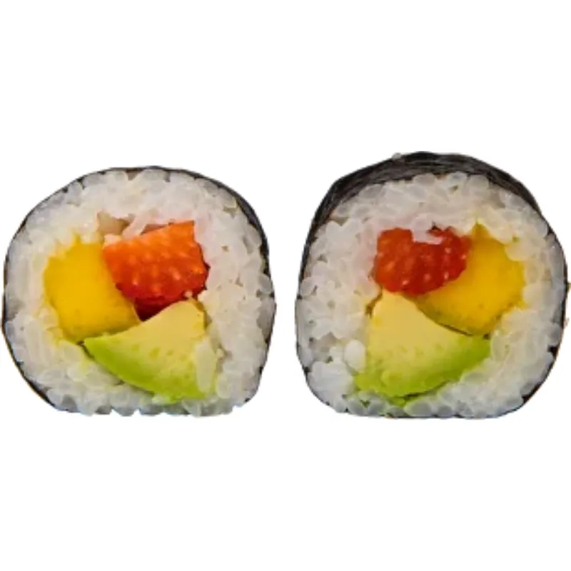 Futomaki Veggie 5 Peças - Arroz de sushi, morango, manga e pepino