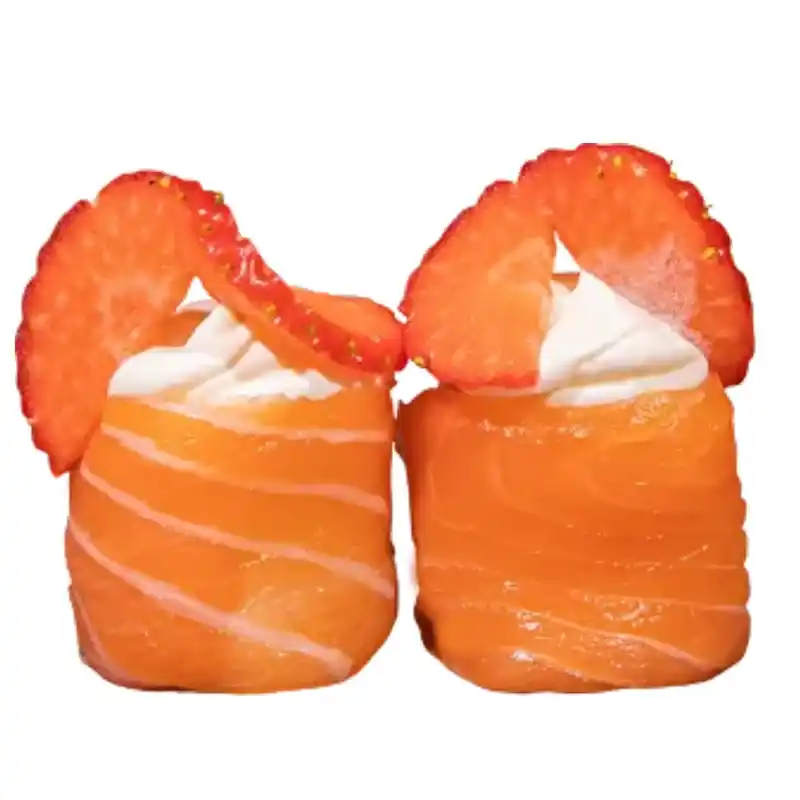 Gunkan Phila Morango 4 Peças - Gunkan com queijo creme e morango