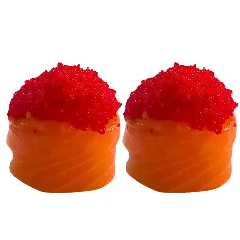 Gunkan Massago 4 Peças - Gunkan de salmão com ovas massago (cores das ovas variadas)