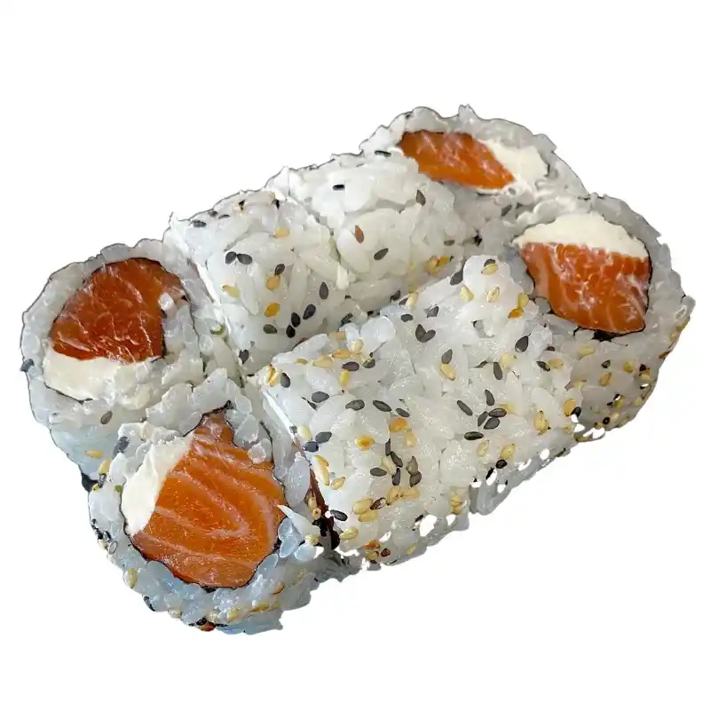 Uramaki Salmão Phia - Rolo com Arroz por Fora ( salmão e queijo creme) 8 peças