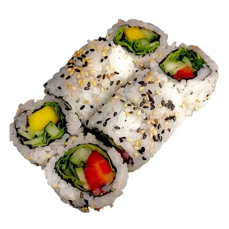 Uramaki Veggie - Rolo com Arroz por Fora ( com frutas da época) 8 peças